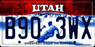 UT license plate B903WX