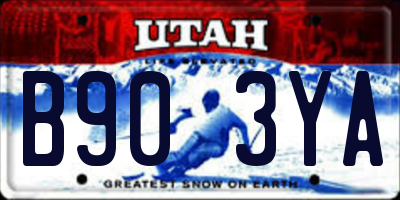 UT license plate B903YA