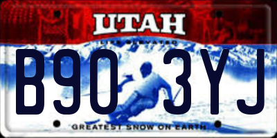 UT license plate B903YJ