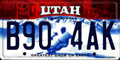 UT license plate B904AK