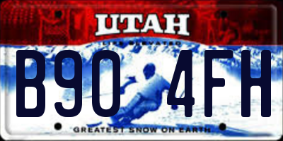 UT license plate B904FH