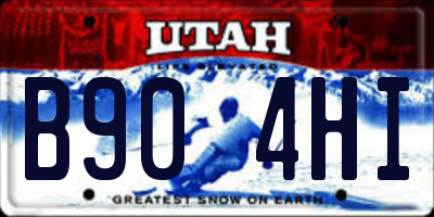 UT license plate B904HI
