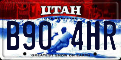 UT license plate B904HR