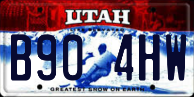 UT license plate B904HW