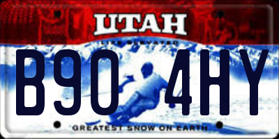 UT license plate B904HY