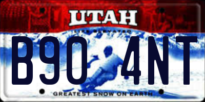 UT license plate B904NT
