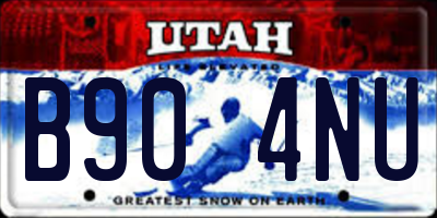 UT license plate B904NU