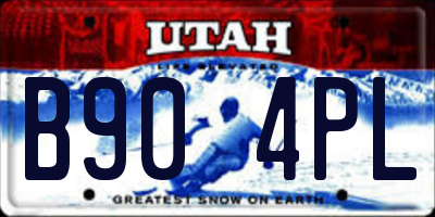 UT license plate B904PL