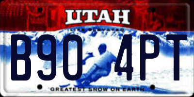 UT license plate B904PT