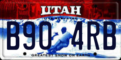 UT license plate B904RB