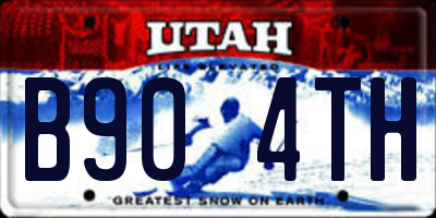 UT license plate B904TH