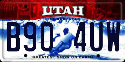 UT license plate B904UW