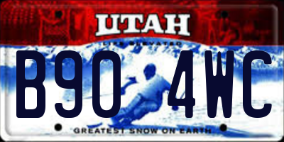 UT license plate B904WC