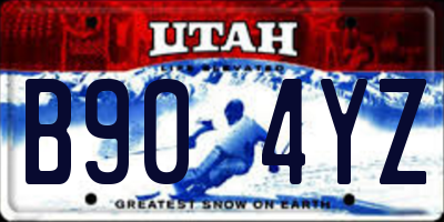 UT license plate B904YZ