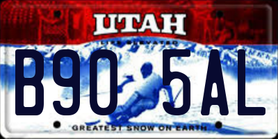 UT license plate B905AL
