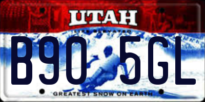 UT license plate B905GL