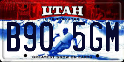 UT license plate B905GM