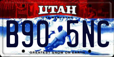 UT license plate B905NC