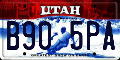 UT license plate B905PA
