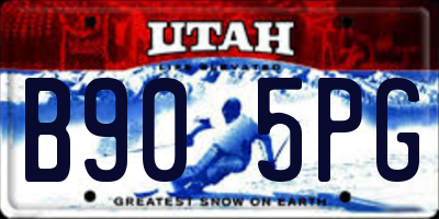 UT license plate B905PG
