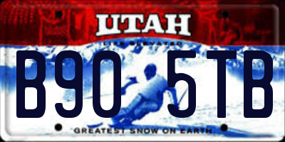 UT license plate B905TB