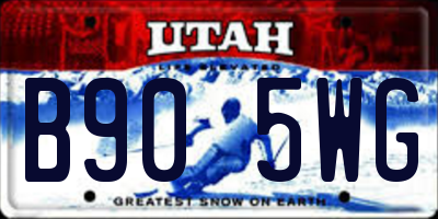 UT license plate B905WG
