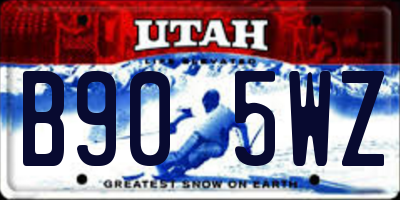 UT license plate B905WZ