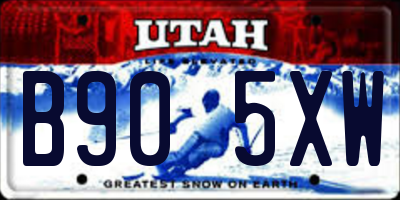 UT license plate B905XW