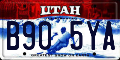 UT license plate B905YA