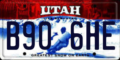 UT license plate B906HE