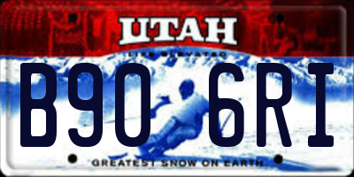 UT license plate B906RI