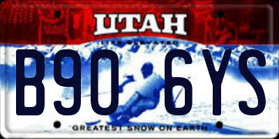 UT license plate B906YS