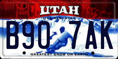 UT license plate B907AK