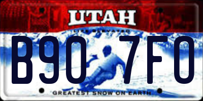 UT license plate B907FO