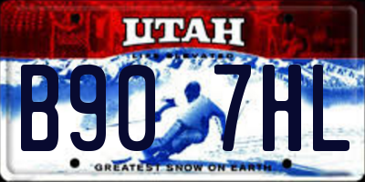 UT license plate B907HL