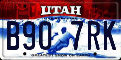 UT license plate B907RK