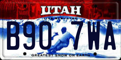 UT license plate B907WA