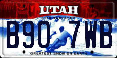 UT license plate B907WB