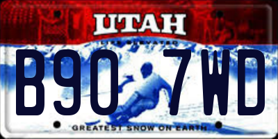 UT license plate B907WD