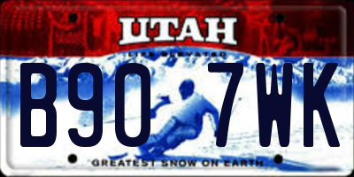 UT license plate B907WK
