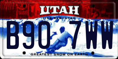 UT license plate B907WW