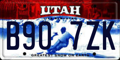 UT license plate B907ZK