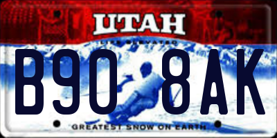 UT license plate B908AK