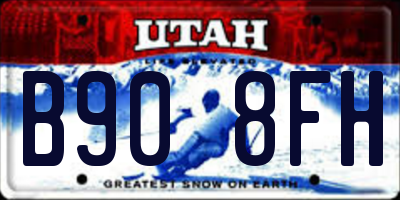 UT license plate B908FH