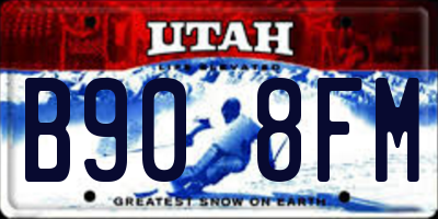 UT license plate B908FM