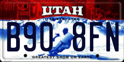 UT license plate B908FN