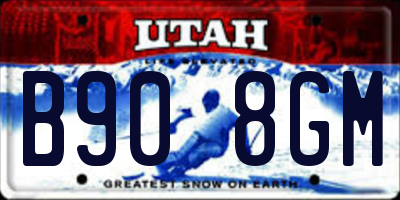 UT license plate B908GM