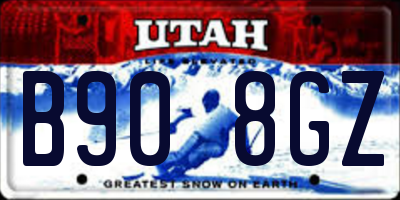 UT license plate B908GZ