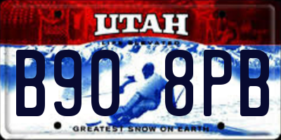 UT license plate B908PB