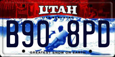 UT license plate B908PD